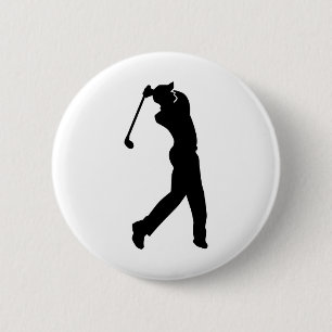 Golf Player 6 Cm Round Badge