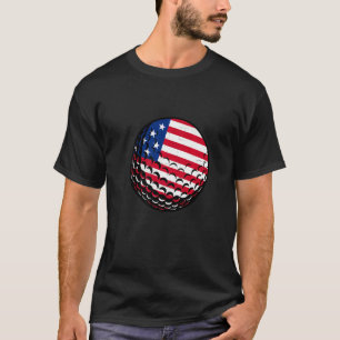 Golf Player American Flag Usa Patriotic 4th Of Ju T-Shirt
