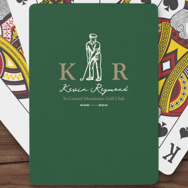 Golf Player Classic Golfer Green Playing Cards (Creator Uploaded)