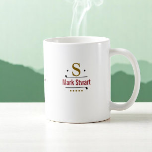 golf player custom monogram coffee mug