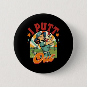 Golf Player Golfer Golf Club Par Tee Time I Putt O 6 Cm Round Badge