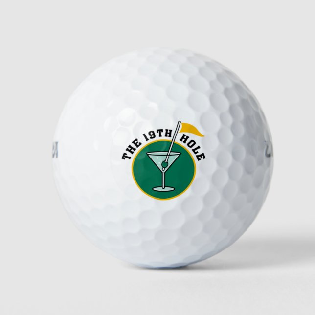 Golf Player Golfing Gift Idea 19th Hole Golf Humou Golf Balls (Front)