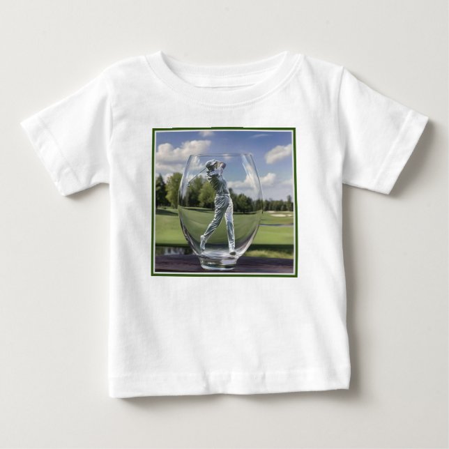 Golf Player In A Glass Tumbler With Golf Course,  Baby T-Shirt (Front)