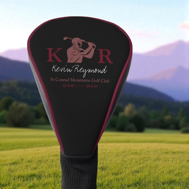 Golf Player Initials Script Name Golf Head Cover (Creator Uploaded)