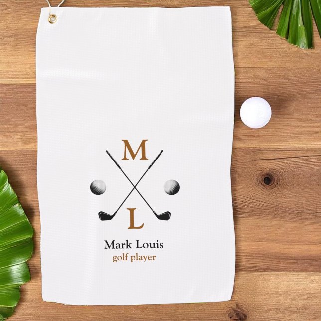 Golf Player Monogram logo golf towel (Creator Uploaded)