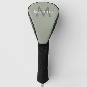 Golf Player Monogram Personalised Modern Driver Head Cover