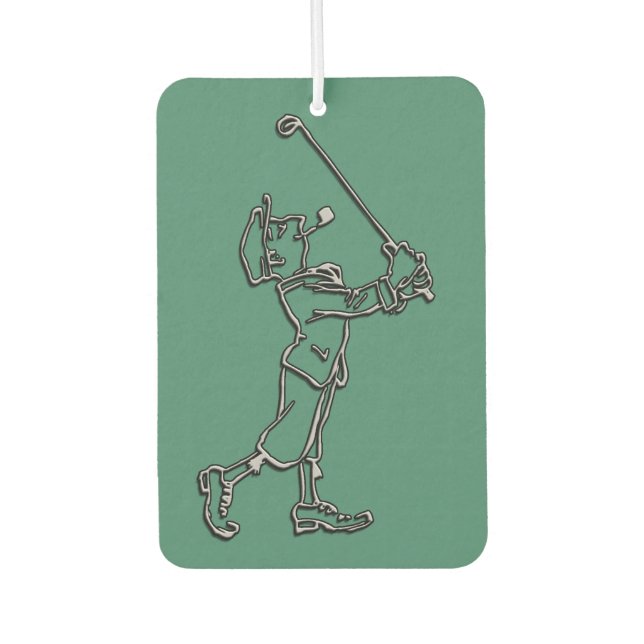 Golf Player outline design ~ editable background Car Air Freshener (Front)