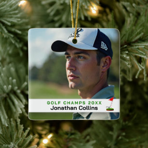 Golf Player Photo Golf Champs 20XX Ceramic Ornament