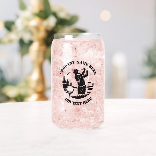 Golf Player Pine Trees Add Name  Can Glass (Insitu (Wedding))