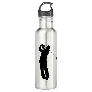 golf player silhouette 710 ml water bottle