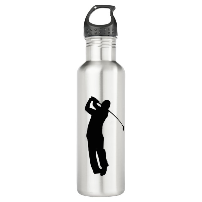 golf player silhouette 710 ml water bottle (Front)