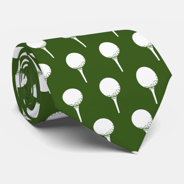 Golf Player Tee Green Tie (Rolled)