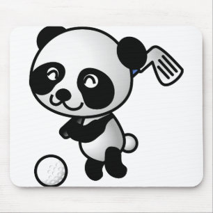 Golf Playing Panda Mouse Pad