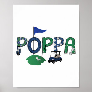 Golf Poppa Hole In One Golf First Birthday Party Poster