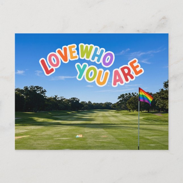 Golf Pride on golf course rainbow themed Postcard (Front)