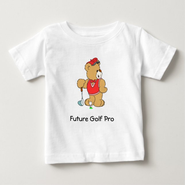Golf Pro Teddy Bear Baby T-Shirt (Front)
