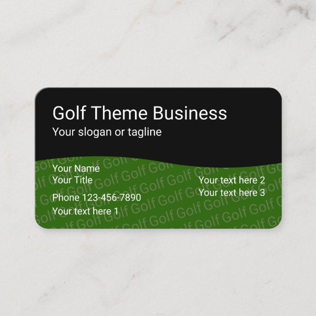 Golf Professional Business Cards (Front)