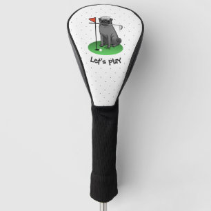 Golf Pug Playing Golf (black) Cute Dog Funny Head Cover