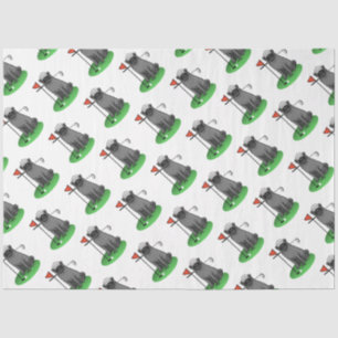 Golf Pug Playing Golf (black) Cute Dog Funny Tissue Paper