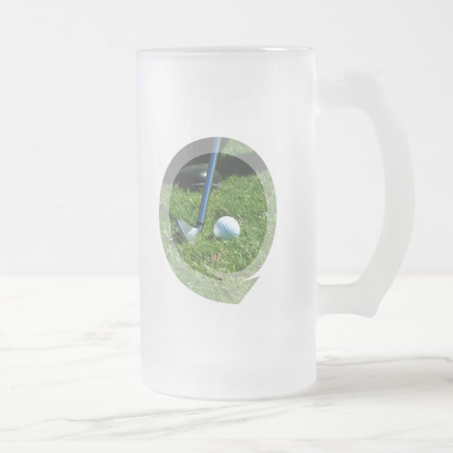 Golf Putt Frosted Beer Mug (Right)