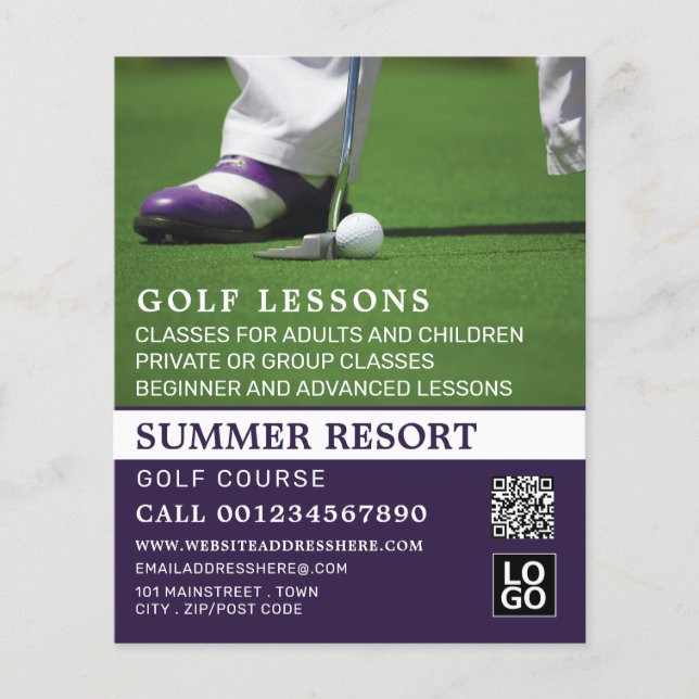 Golf Putt, GoIf Lesson Advertising Flyer (Front)