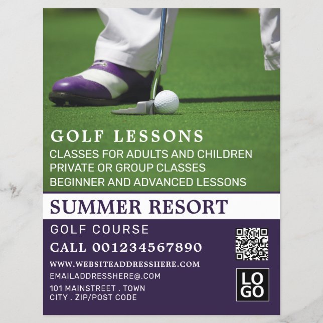 Golf Putt, GoIf Lesson Advertising Flyer (Front)