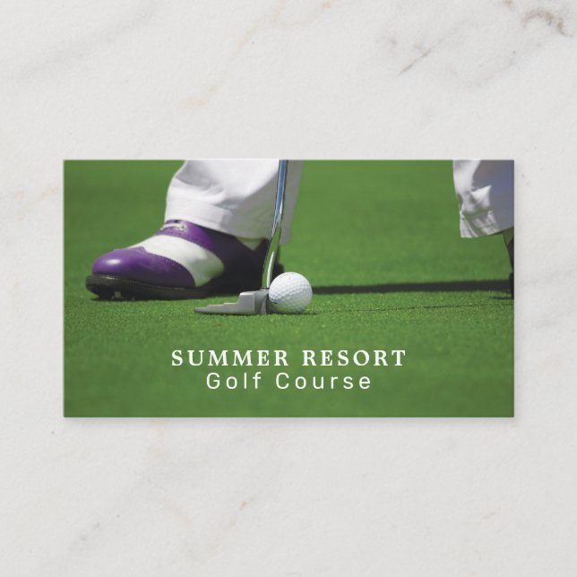 Golf Putt, Golf Club, Golfer, Instructor Business Card (Front)