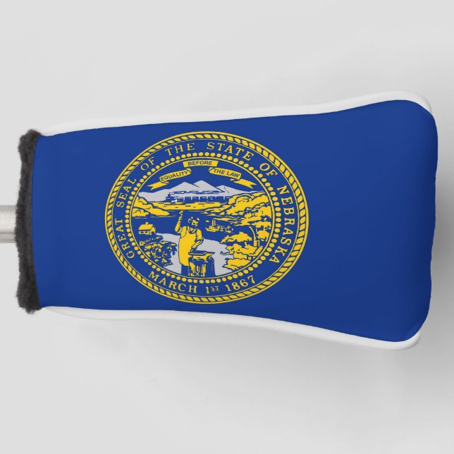Golf Putter Cover with Flag of Nebraska, USA (Front)