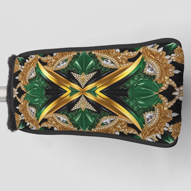 Golf Putter Cover with Jamaican Colours Design (Front)