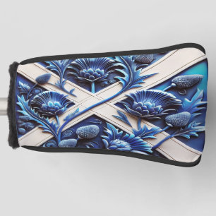 Golf Putter Cover with Scottish Thistles Design