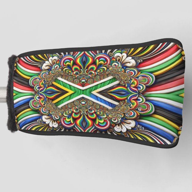 Golf Putter Cover with South African Colours Desig (Front)