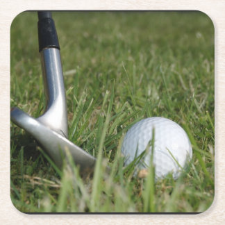 Golf Putter Square Paper Coaster