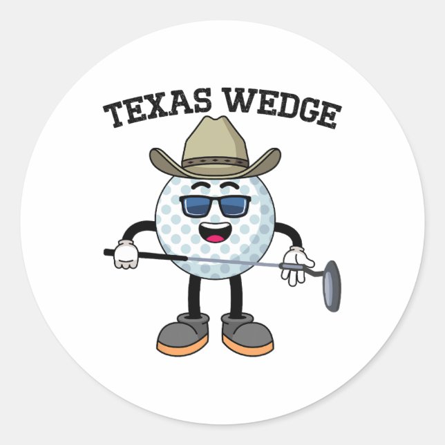 Golf Putter Texas Wedge Golf Club Texas Cowboy Cou Classic Round Sticker (Front)
