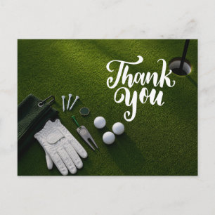 Golf Putting Green Flat Lay Collection Postcard