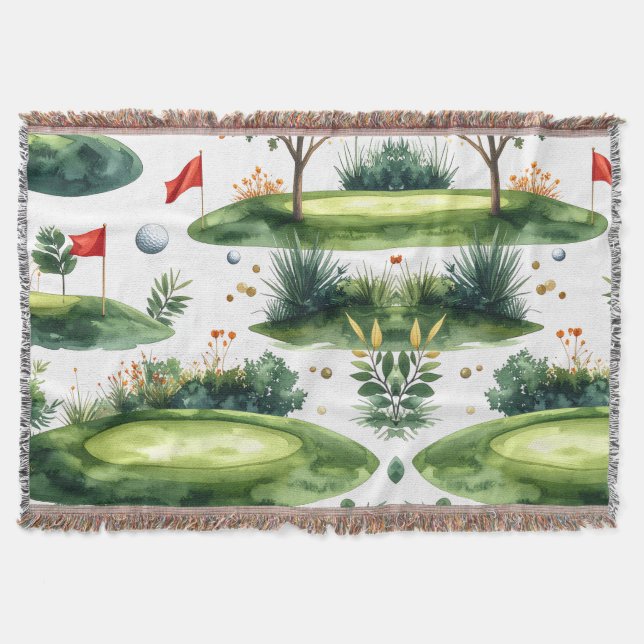 Golf Putting Green Throw Blanket (Front)
