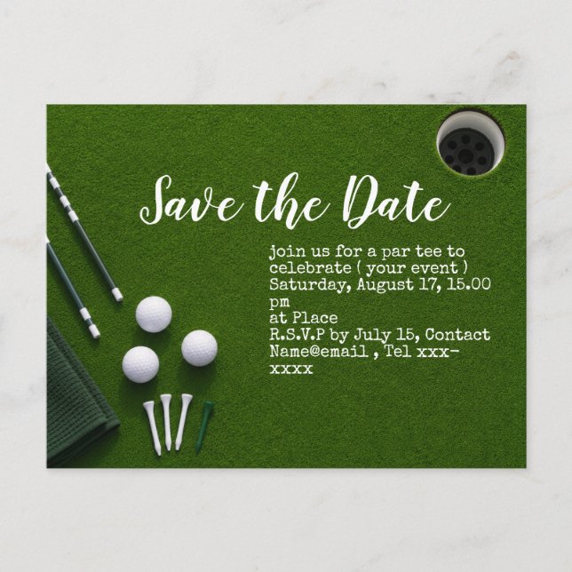 Golf Putting Green with golf ball Postcard (Front)