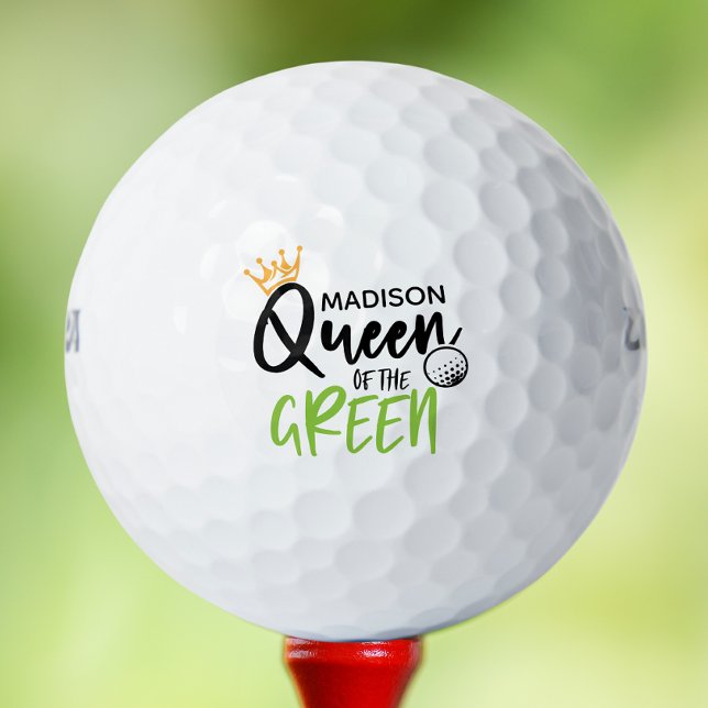 Golf Queen Of The Green Funny Modern Personalised Balls (Creator Uploaded)
