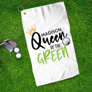 Golf Queen Of The Green Funny Modern Personalised Golf Towel