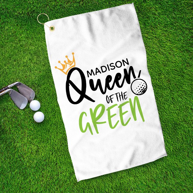 Golf Queen Of The Green Funny Modern Personalised Towel (Creator Uploaded)