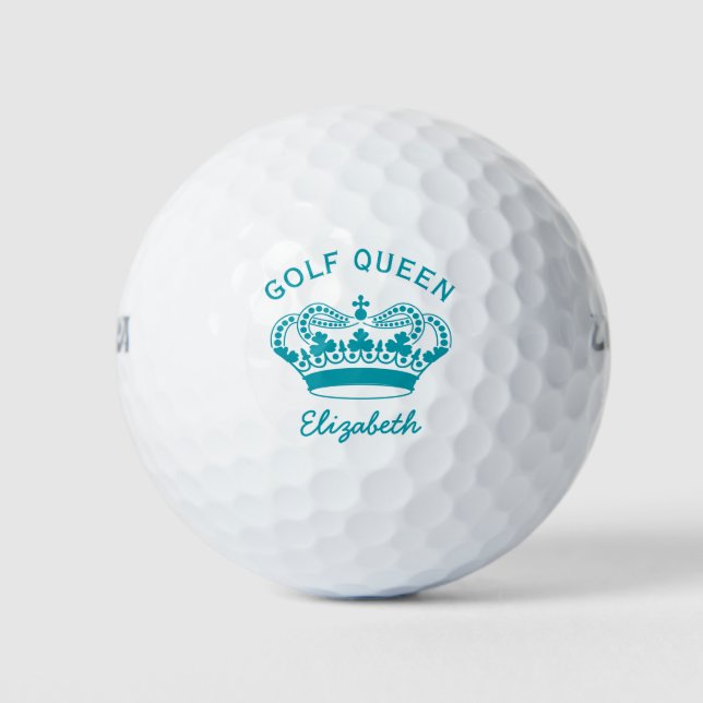 Golf Queen Teal Crown Golf Balls (Front)