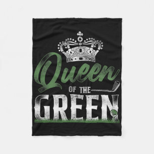 Golf Queen Vintage Crown Queen Of The Green Fleece Blanket