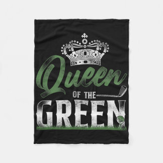 Golf Queen Vintage Crown Queen Of The Green  Fleece Blanket