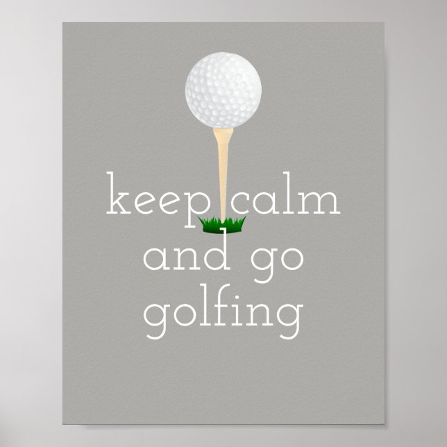 golf quote poster for golfers grey and white (Front)