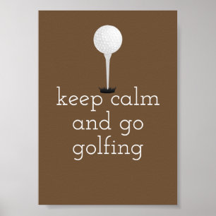 golf quote poster for golfers tan and white