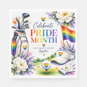 Golf Rainbow on the Fairway Pride Golf Celebration Napkin