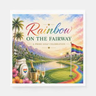 Golf Rainbow on the Fairway Pride Golf Celebration Napkin