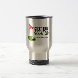 Golf Red Flag Golf Lifestyle Typography Design  Travel Mug