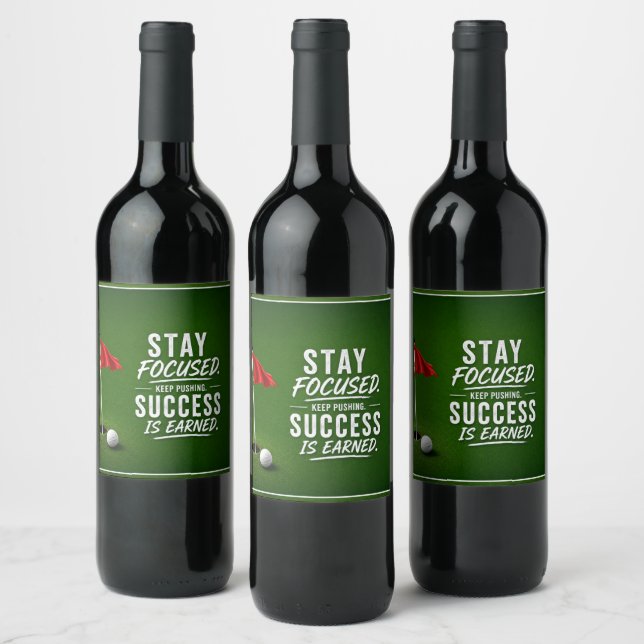 Golf red flag Golf Lifestyle Typography Design Wine Label (Bottles)