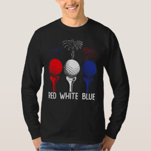 Golf Red White Blue Us Flag Patriotic 4th Of July  T-Shirt