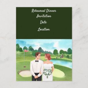 Golf rehearsal Wedding Dinner Invitation   Postcard